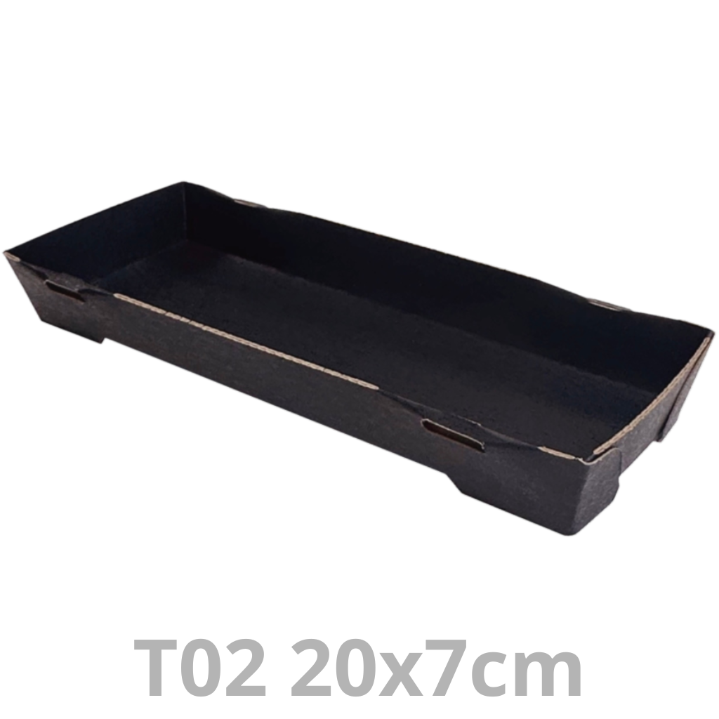 Ravier à sushis T02 Tray2Go noir 20x7cm 400pcs