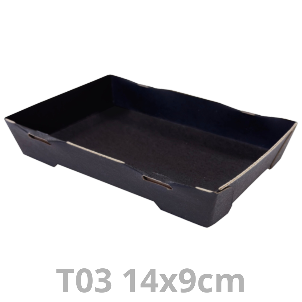 Ravier à sushis T03 Tray2Go noir 14x9cm 400pcs