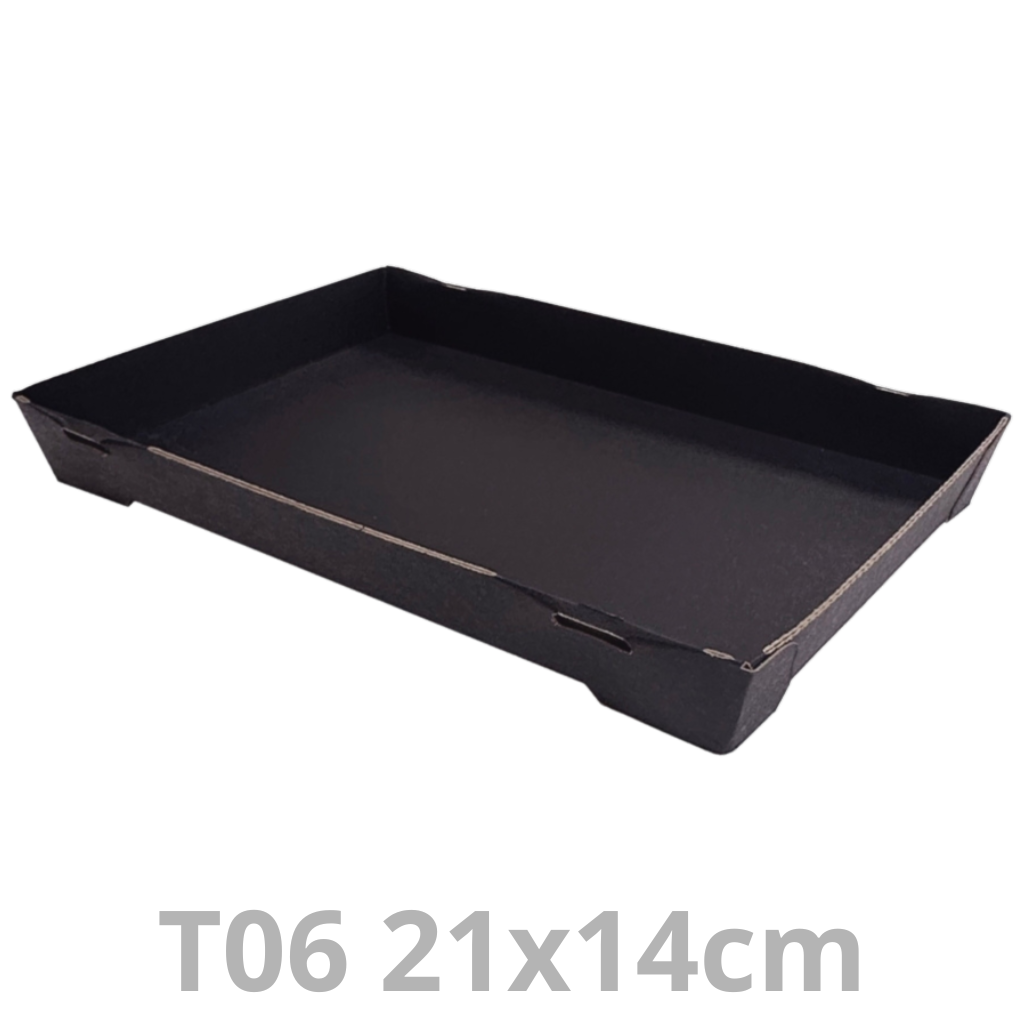 Ravier à sushis T06 Tray2Go noir 21x14cm 400pcs