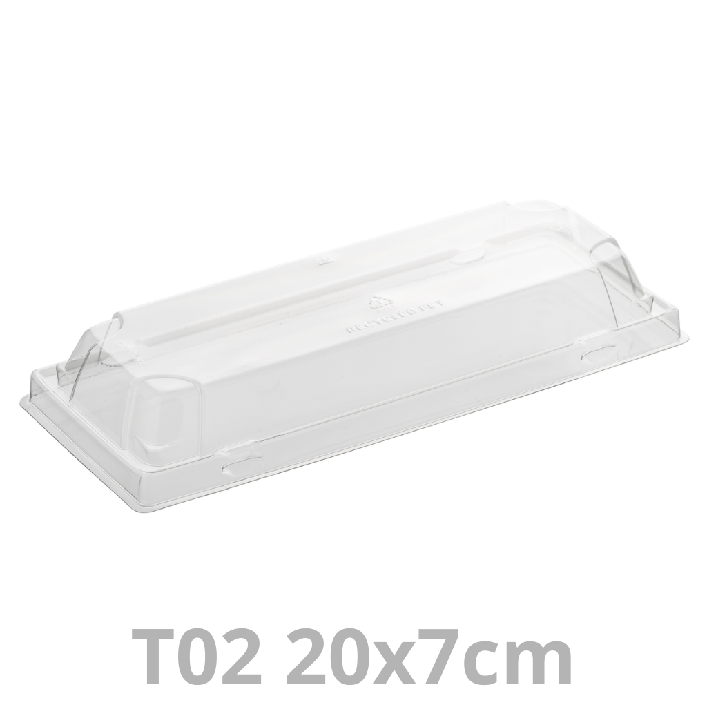 Couvercle pour ravier à sushis T02 Tray2Go 20x7cm 8x50pcs