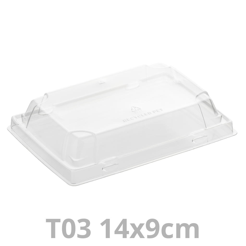 Couvercle pour ravier à sushis T03 Tray2Go 14x9cm 8x50pcs