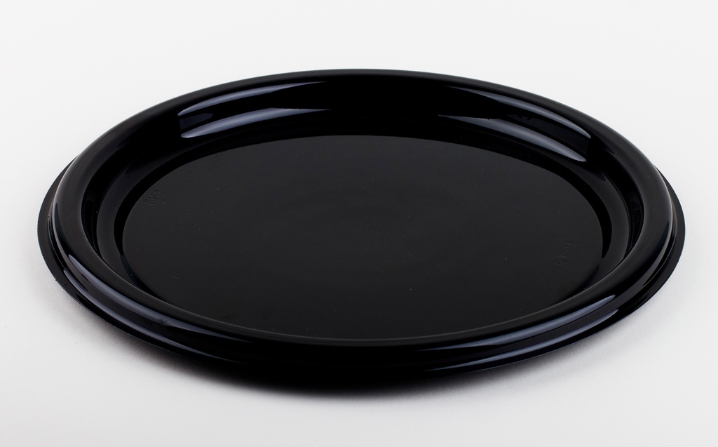 Plateau assiette rond noir rPET Ø30cm 10pcs