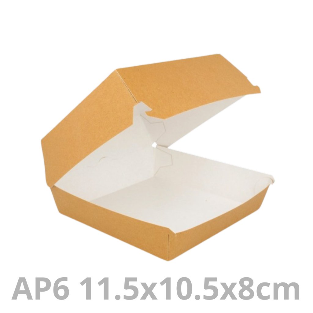 Boite à hamburger AP6 carton 11.5x10.5x8cm 4x75pcs