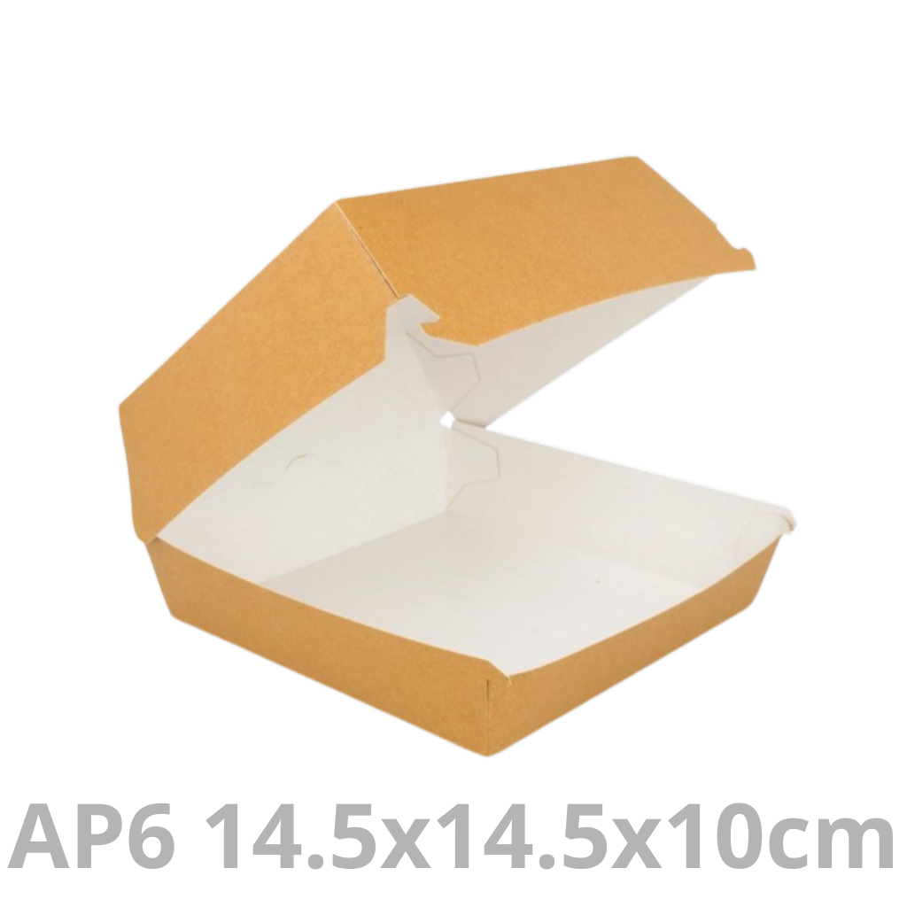 Boite à hamburger AP6 carton 14.5x14.5x10cm 4x75pcs