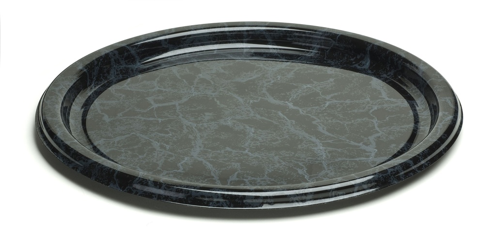 Plateau assiette rond marbré rPET Ø30cm 10x5pcs