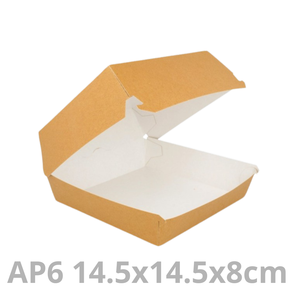 Boite à hamburger AP6 carton 14.5x14.5x8cm 4x100pcs