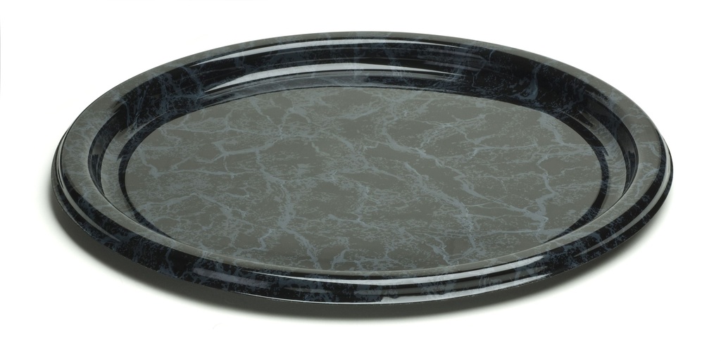 [MAR00814-50-SAT] Plateau assiette rond marbré rPET Ø34cm 10x5pcs