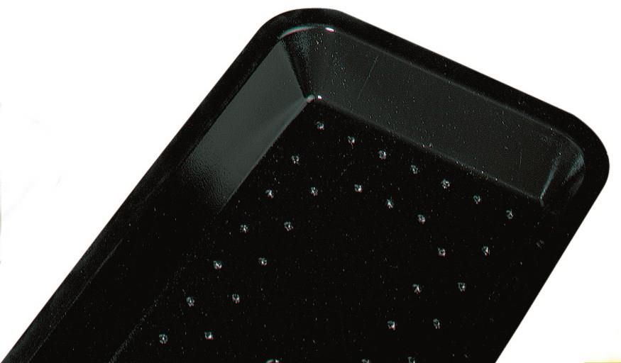 [55100116-VAK] Barquette rectangulaire à viande absorbant noir 24-16 (70) XPS 17.5x13.5x1.6cm 400pcs