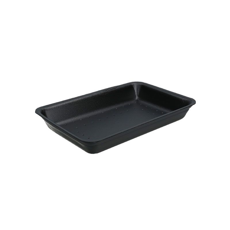 Barquette rectangulaire à viande absorbant noir 47-34 XPS 27x17.5x3.4cm 190pcs