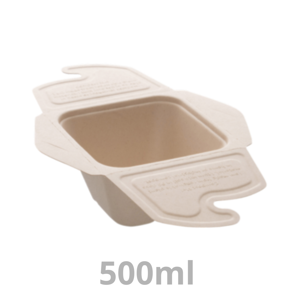 Meal Box to Go boite repas rectangulaire BEPULP  500ml 13x13cm 150pcs