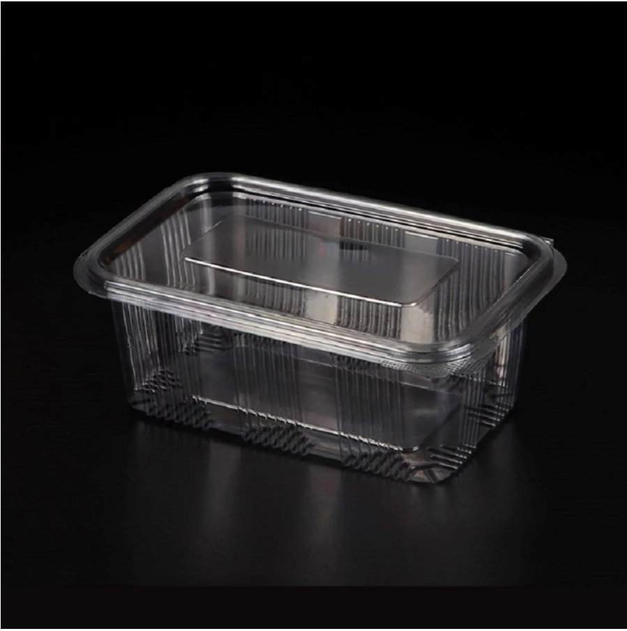 Ravier avec couvercle à charnière rectangulaire PET 1000ml 19x13cm 600pcs