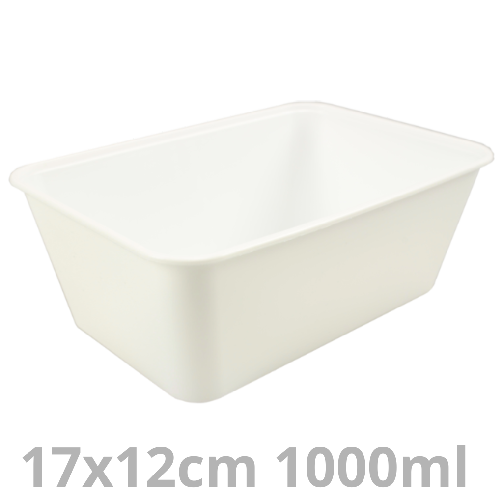 [445777-PAR] Ravier rectangulaire blanc PP 1000ml 17x12cm 500pcs