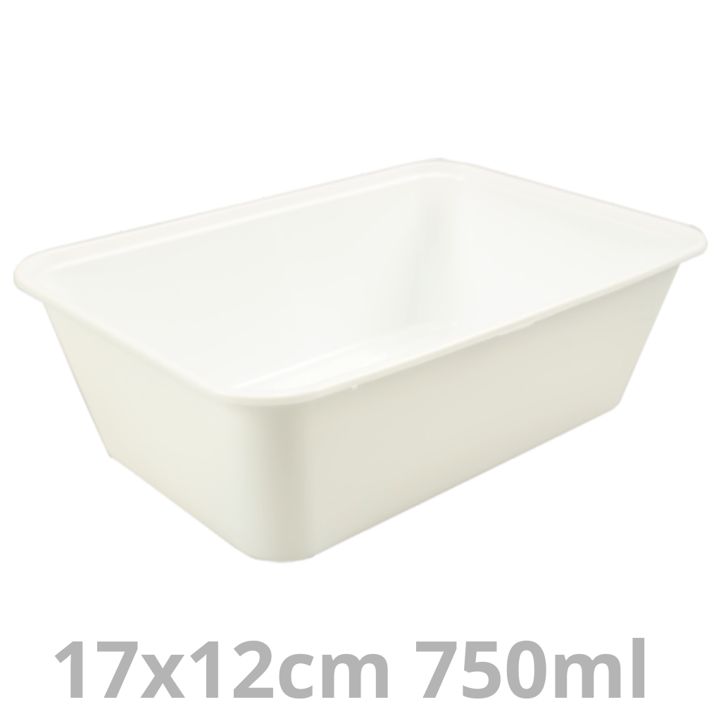 Ravier rectangulaire blanc PP 750ml 17x12cm 500pcs