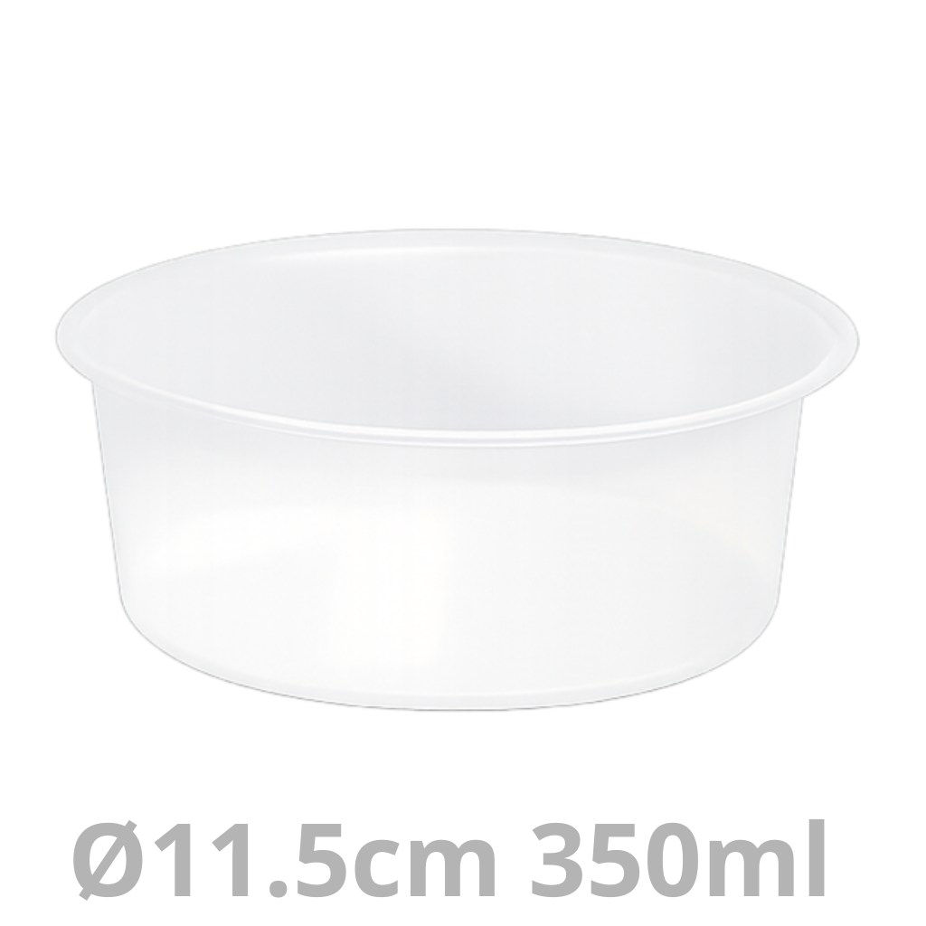 Ravier rond QC transparent PP 350ml Ø11.5cm 500pcs