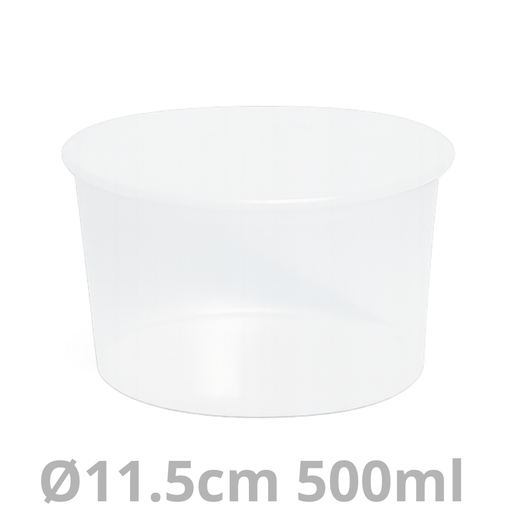Ravier rond QC transparent PP 500ml Ø11.5cm 500pcs