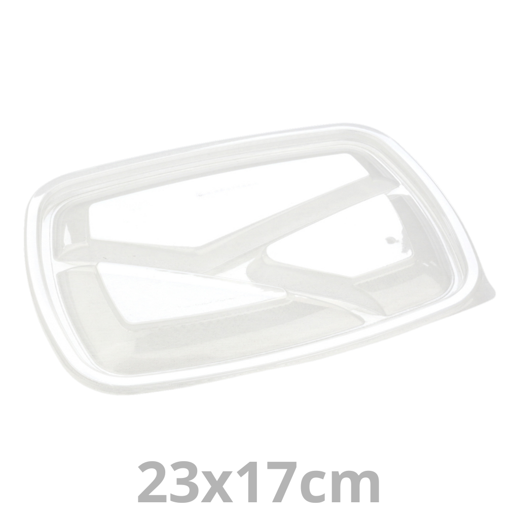 [HOT52873-SAT] Couvercle PP pour FastPac barquette rectangulaire 3 compartiments 23x17cm 4x75pcs 