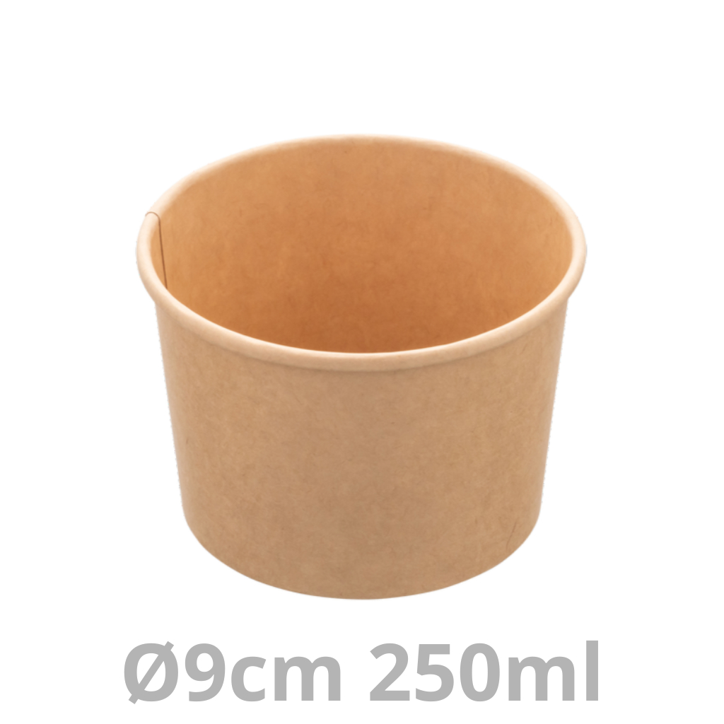 Saladier rond carton 250ml Ø9cm 10x50pcs
