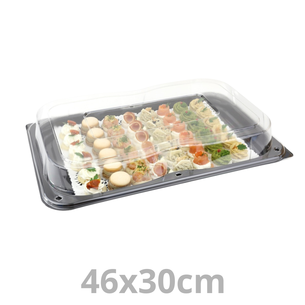 COMBOPACK Plateau traiteur gourmet avec couvercle Ultimate rPET 46x30cm 25+25pcs