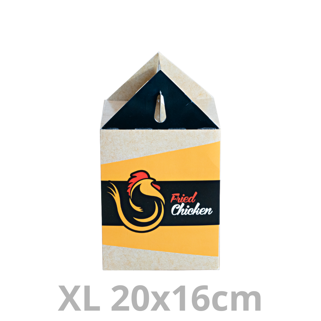 Boite à poulet frit XL avec poignée 20x16cm 100pcs