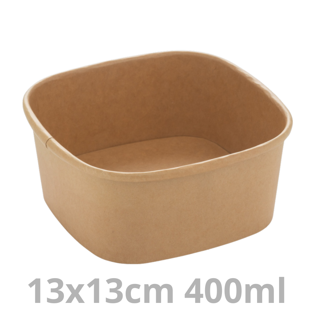 [PAP14012PE-SAT] Saladier carré carton 400ml 13x13cm 6x50pcs