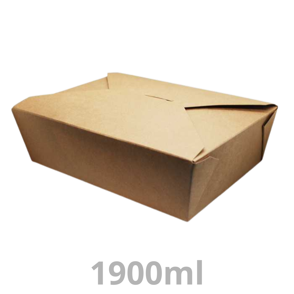 [PABB1900-BEX] Boite repas carton 1900ml 21.5x15.5x6.5cm 8x25pcs