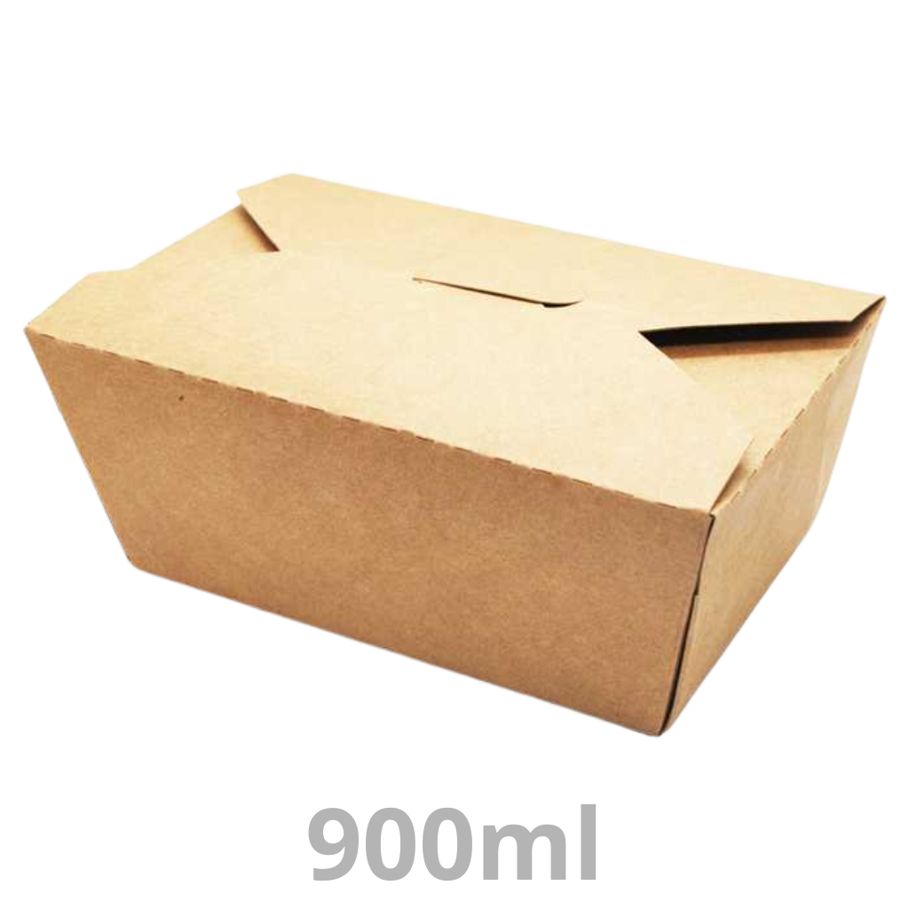 Boite repas carton 900ml 16x10x6.5cm 8x25pcs