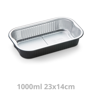 Ravier aluminium noir Extra Strong 1000ml 23x14cm 340pcs
