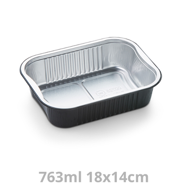 [SP02303-ACG] Ravier aluminium noir Extra Strong 763ml 18x14cm 500pcs