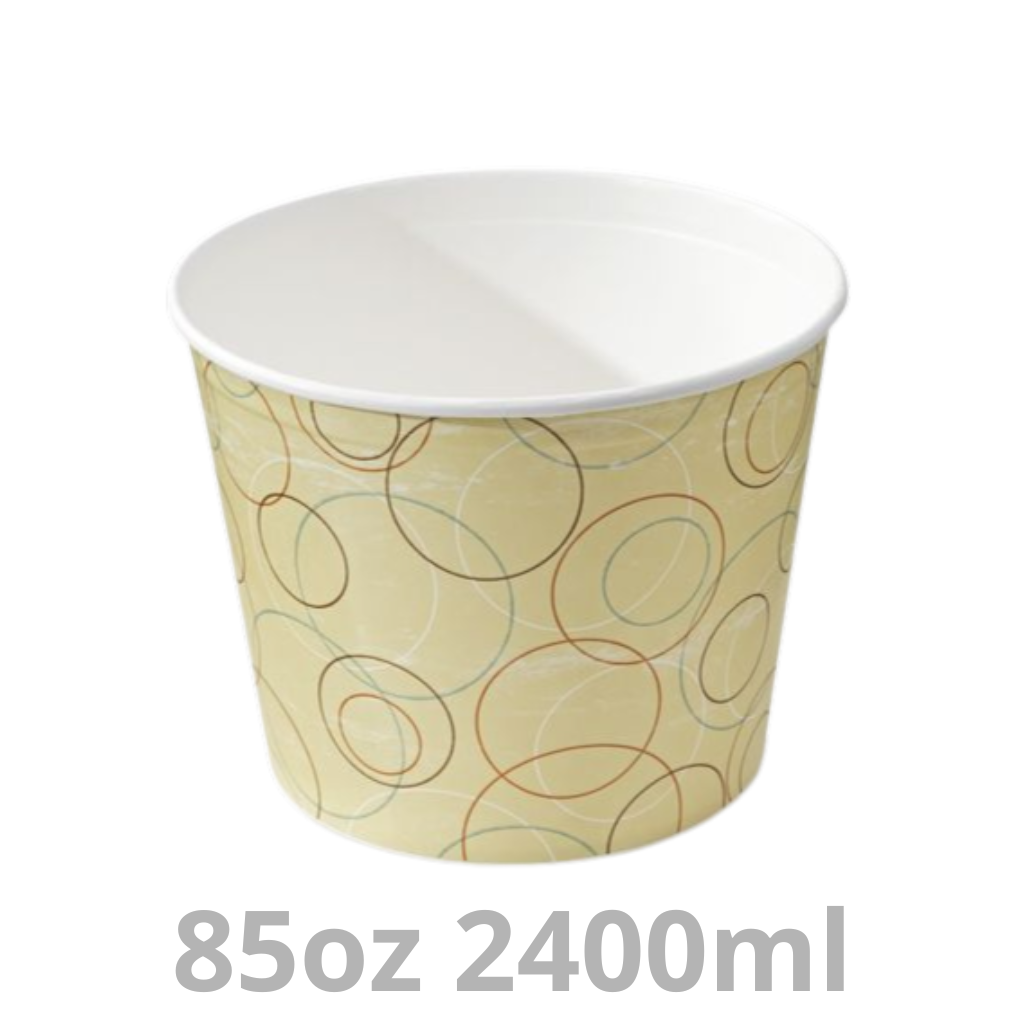 [61600006-VAK] Bucket rond carton avec couvercle champagne 85oz 2400ml Ø19cm  200pcs