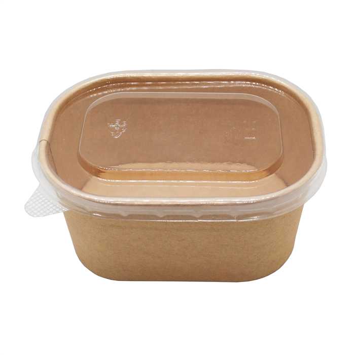 Couvercle rPET pour barquette rectangulaire carton 250cc 20x25pcs