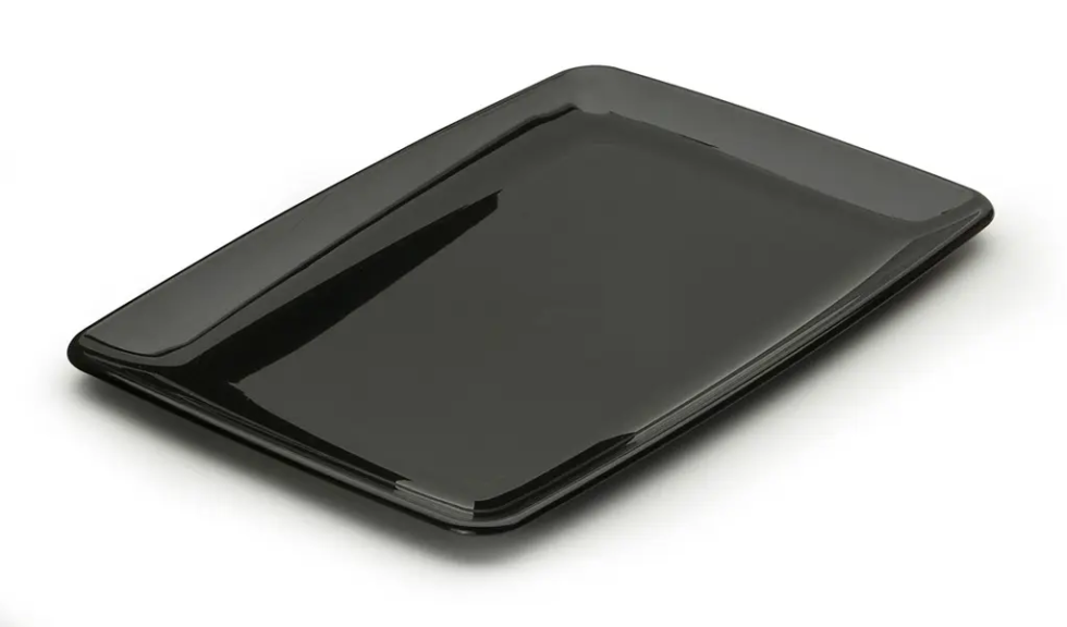 [MOZ930820C5PP-SAT] MOZAIK Plateau rectangulaire noir réutilisable PP 20x28cm 5x20pcs