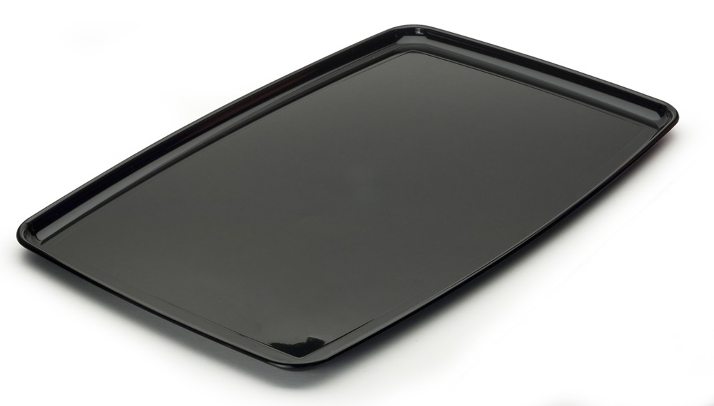 [MOZ931805C5-SAT] MOZAIK Plateau rectangulaire noir réutilisable PS 30x45cm 5x5pcs