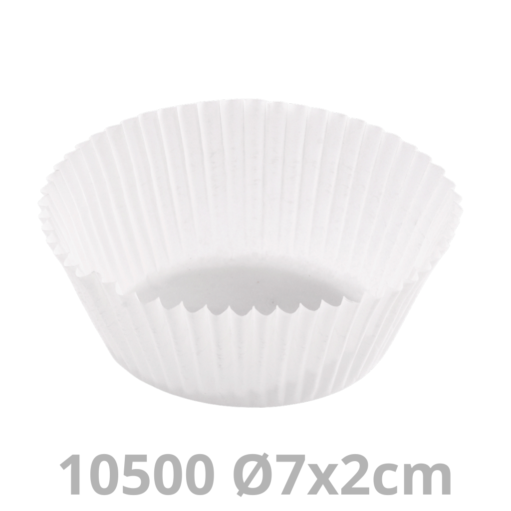 [CUV01.10500-SAT] Caissette pâtissière rond blanc Ø7x2cm 10x1000pcs