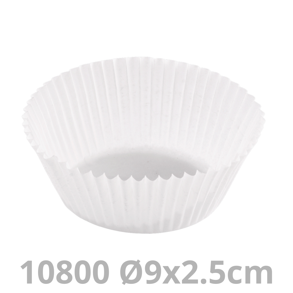 Caissette pâtissière rond blanc Ø9x2.5cm 10x1000pcs