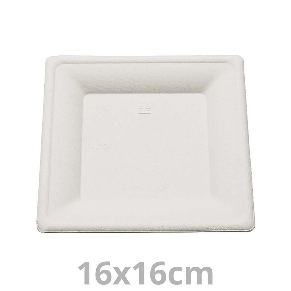 [PUL2024-SAT] Assiette carrée blanc BEPULP 16x16cm 20x50pcs