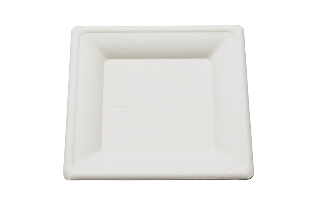 [PUL2025HC-SAT] Assiette carrée blanc BEPULP 20x20cm 20x50pcs