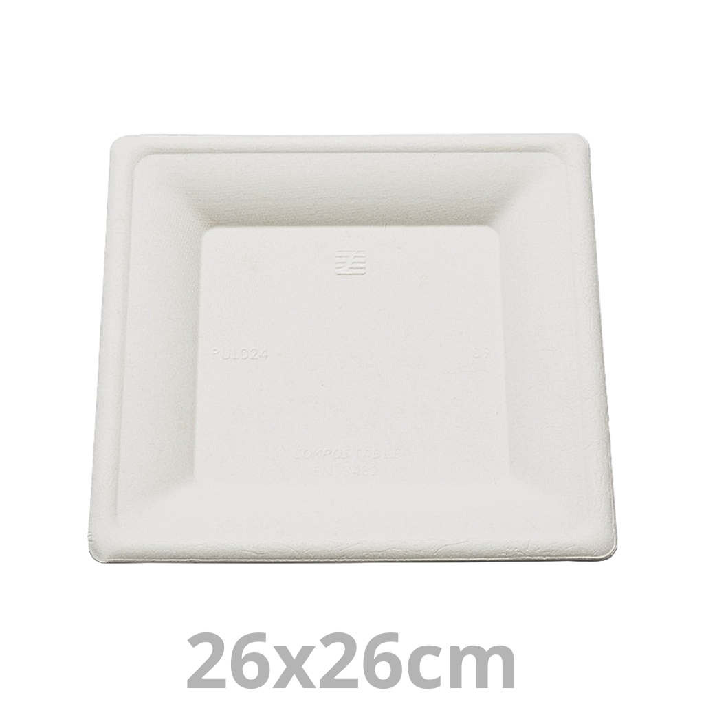 [PUL2023HC-SAT] Assiette carrée blanc BEPULP 26x26cm 8x40pcs