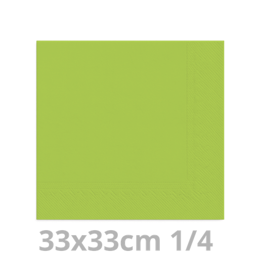 [4V33VEL-BRK] Serviette vert lime 2 plis 1/4 33x33cm 20x100pcs