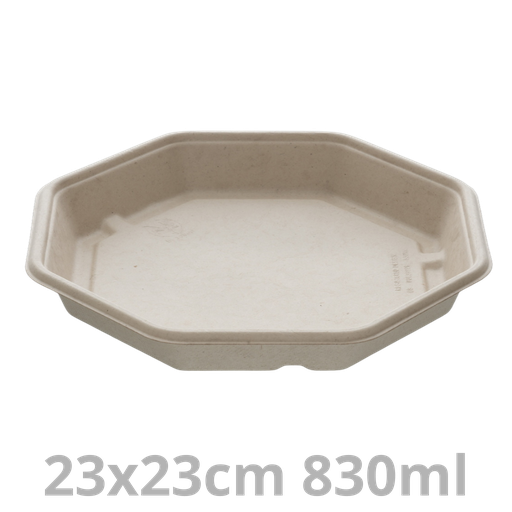 [PUL39029-SAT] Assiette octogonale BEPULP 830ml 23x23cm 6x50pcs