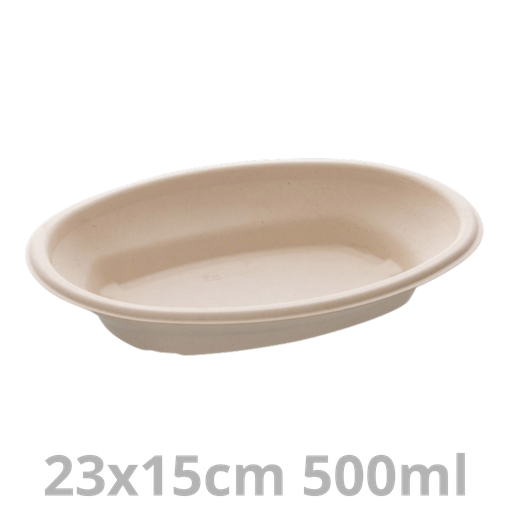 [PUL497BB300-SAT] Saladier ovale BEPULP 500ml 23x15cm 4x75pcs