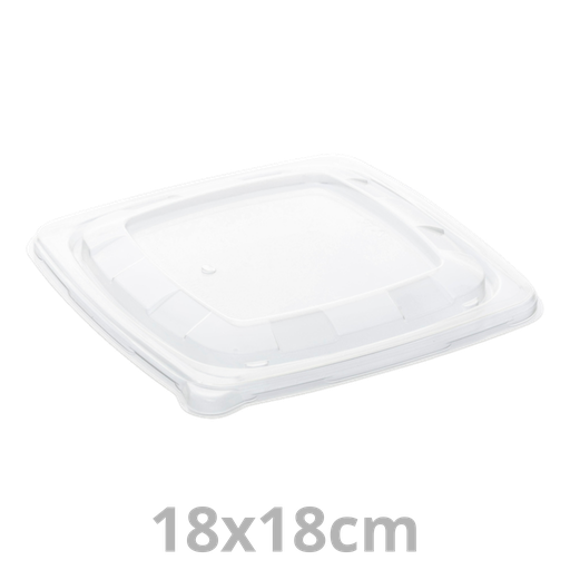 [PUL51932F300-SAT] Couvercle PP pour saladier carré BEPULP 18x18cm 3x100pcs