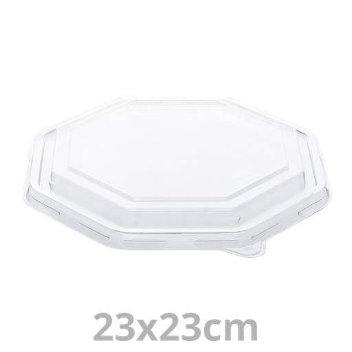 [PUL53929-SAT] Couvercle rPET pour assiette octogonale 23x23cm 2x50pcs