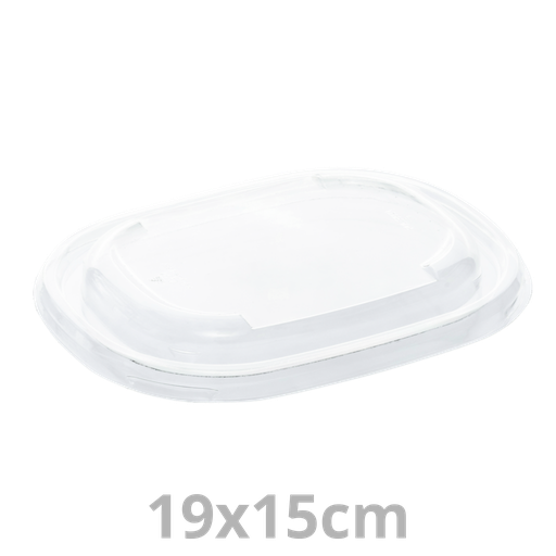 [PUL58021-SAT] Couvercle rPET pour saladier ovale BEPULP 19x15cm 6x50pcs