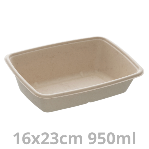 [PUL46230-SAT] Barquette rectangulaire biseauté BEPULP 950ml 16x23cm 4x75pcs