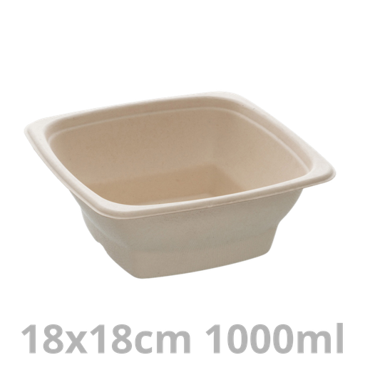 [PUL49032F-SAT] Saladier carré BEPULP 1000ml 18x18cm 4x75pcs