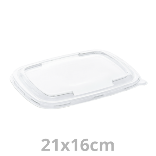 [PUL51841-SAT] Couvercle rPET pour barquette rectangulaire laminé BEPULP 21x16cm 6x50pcs