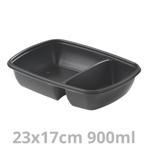 [HOT78229-SAT] FastPac barquette rectangulaire 2 compartiments 900ml 23x17cm 4x75pcs