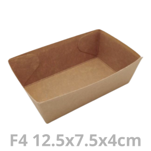 [CF4ECO-HAY] Ravier à frites F4 (CF4) brun 12.5x7.5x4cm 250pcs