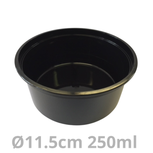 [115403-HUK] Ravier rond QC noir PP 250ml Ø11.5cm 500pcs