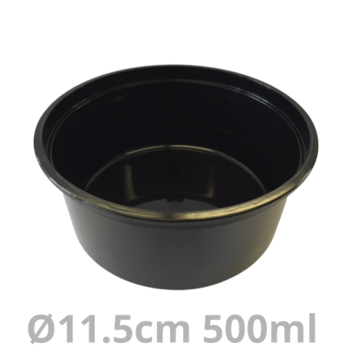 [115703-HUK] Ravier rond QC noir PP 500ml Ø11.5cm 500pcs